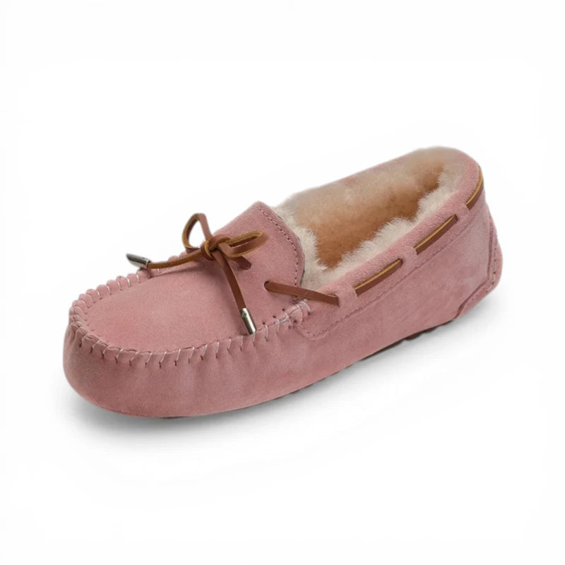 Mocassins Femme Vachette Laine Chaud