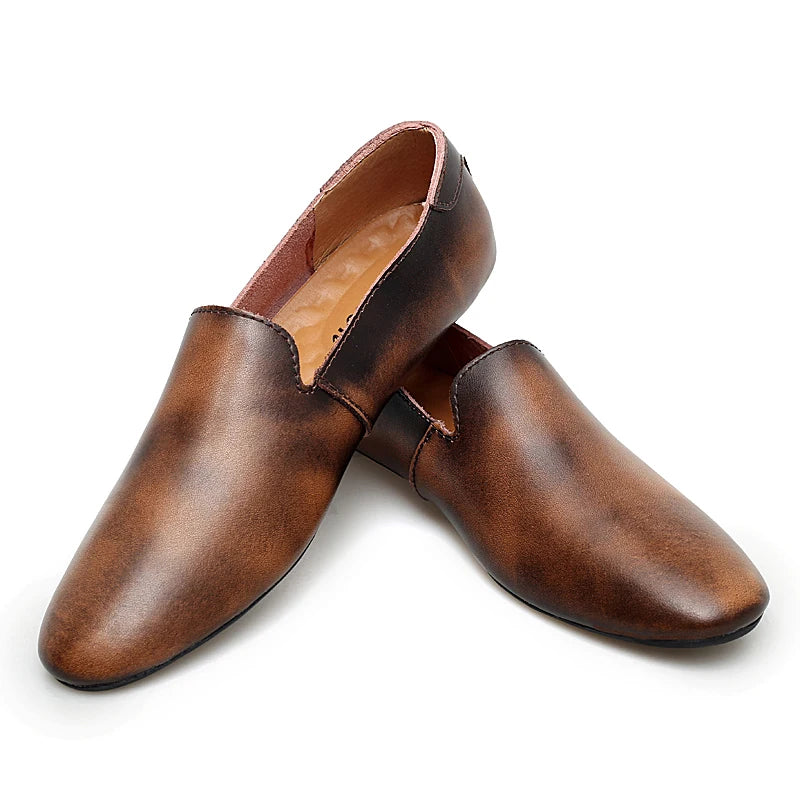 Mocassins Homme Cuir Slip-On Casual