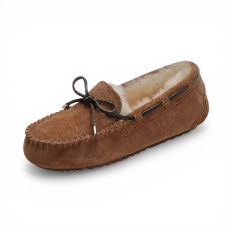 Mocassins Femme Vachette Laine Chaud