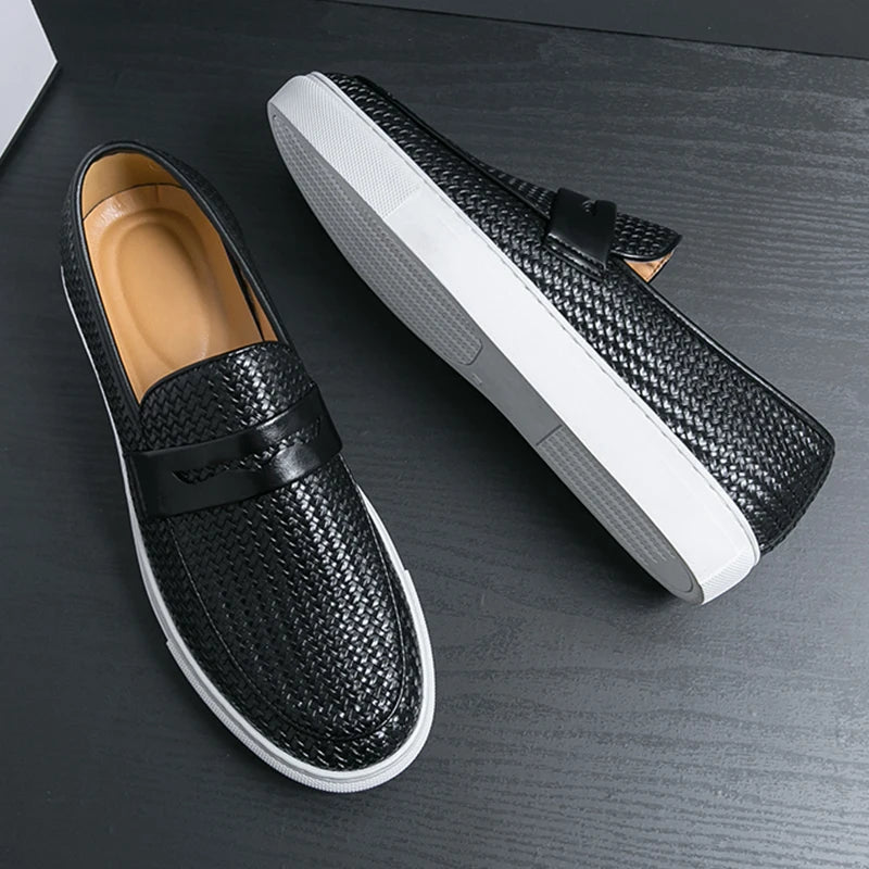 Mocassins Homme Cuir Tressé
