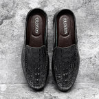 Mules Homme Cuir Croco Été