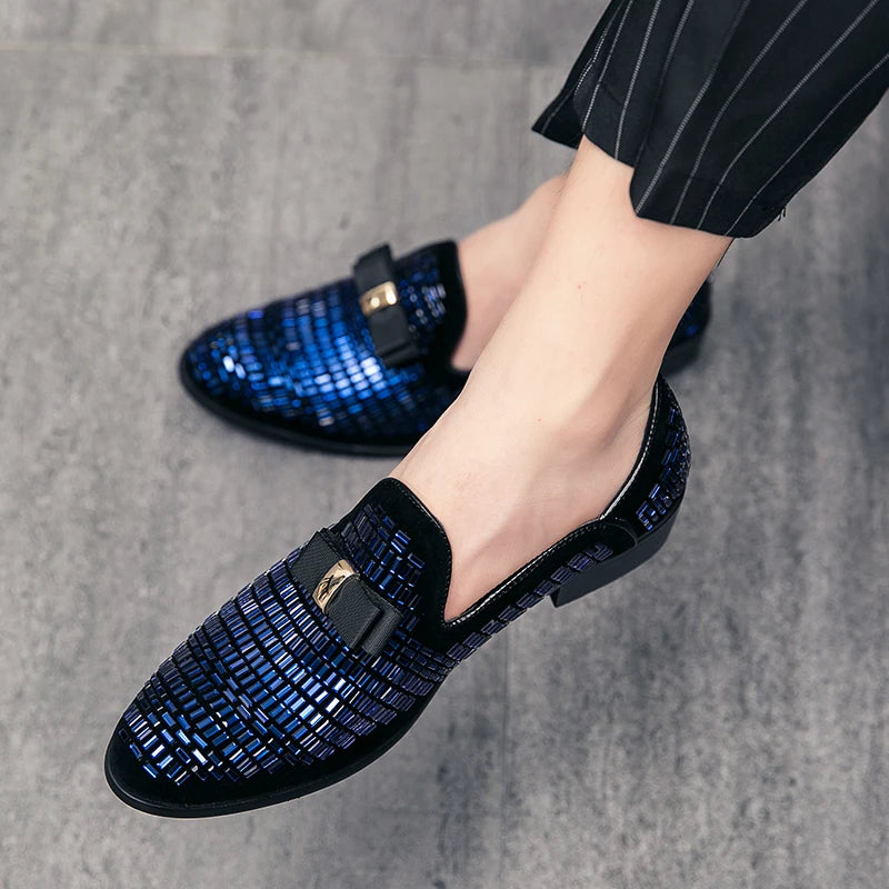 Mocassins Homme Strass Soirée Élégante