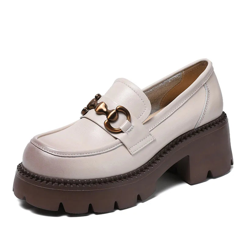 Mocassins Femme Cuir Talon Haut