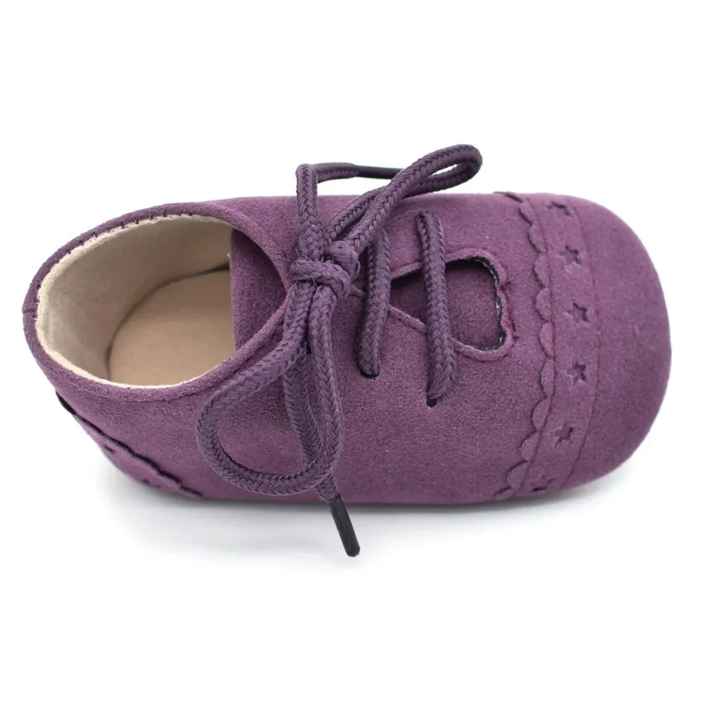 Mocassins Bébé Daim Lacets Franges