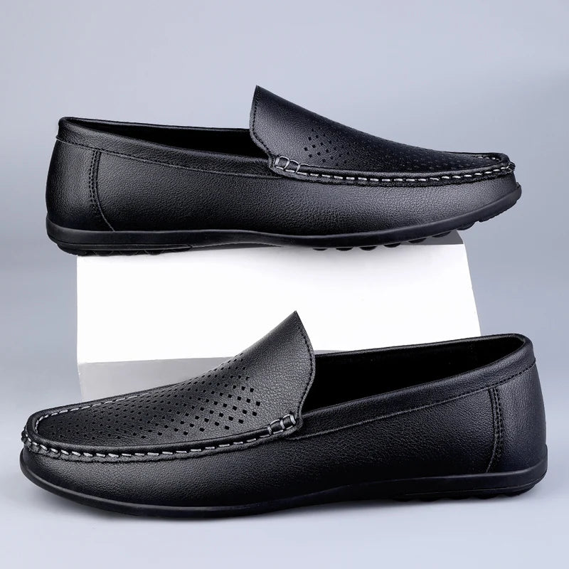 Mocassins Homme Cuir Aéré Été