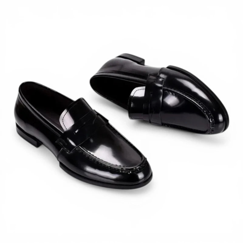 Mocassins Homme Cuir Verni Italien