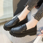 Mocassins Femme Semelle Épaisse Cuir Véritable