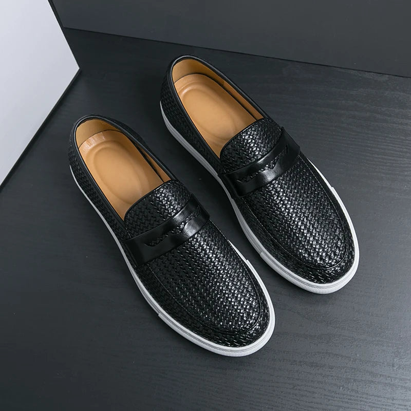 Mocassins Homme Cuir Tressé