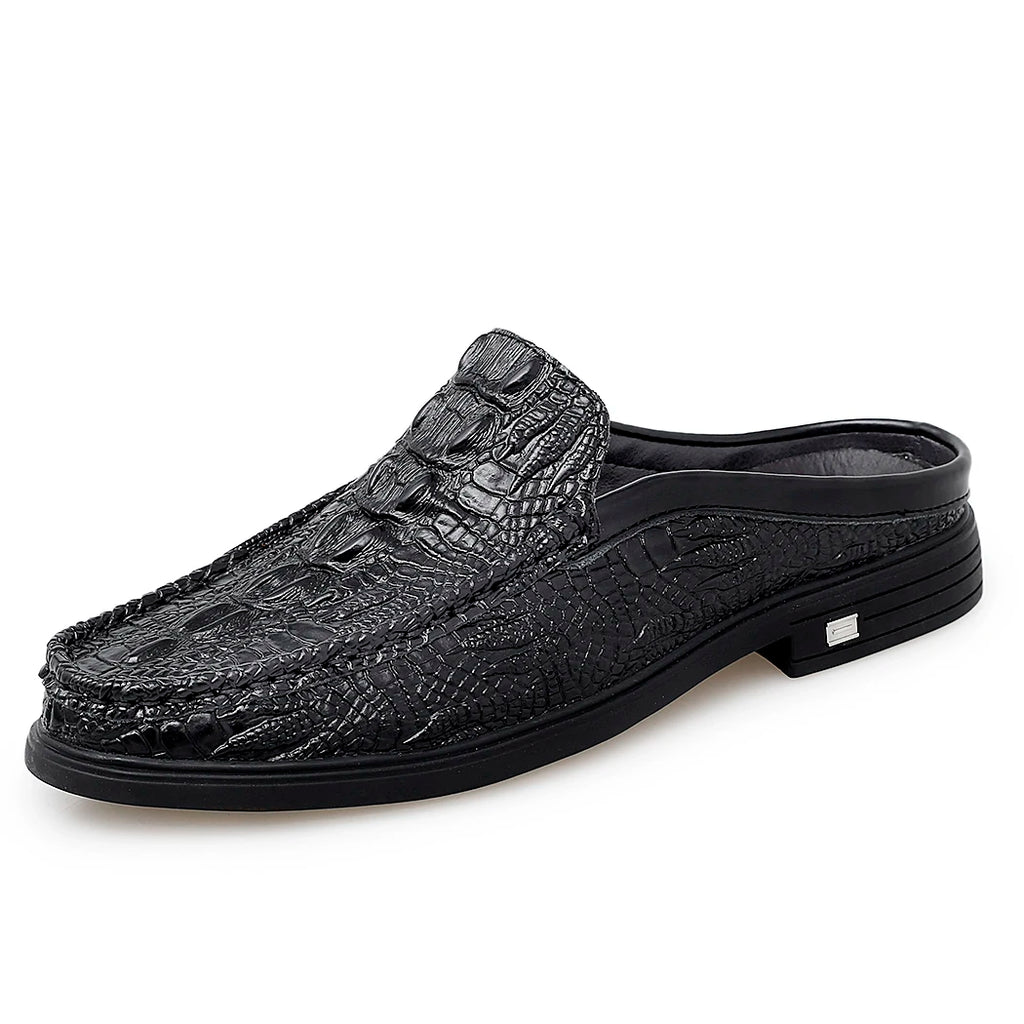 Mules Homme Cuir Croco Été