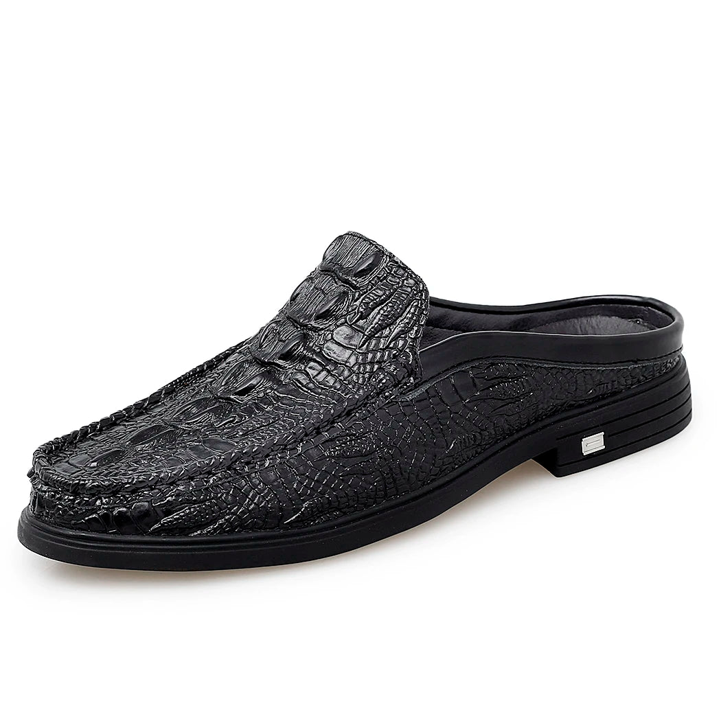 Mules Homme Cuir Croco Été