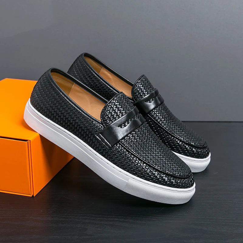 Mocassins Homme Cuir Tressé