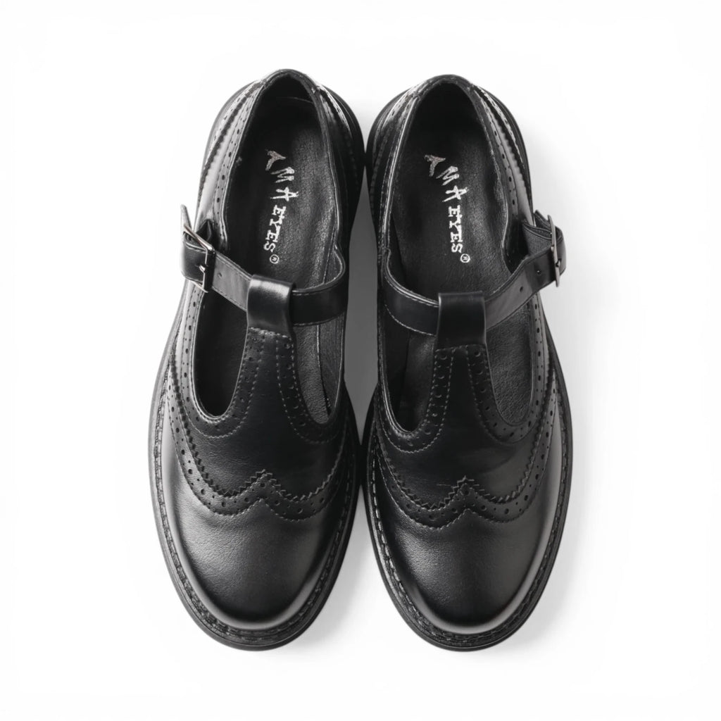 Derbies Femme Cuir Brogue Rétro Confortable