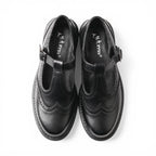 Derbies Femme Cuir Brogue Rétro Confortable
