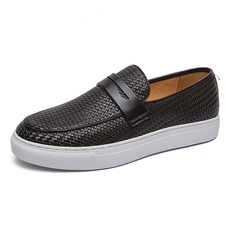 Mocassins Homme Cuir Tressé