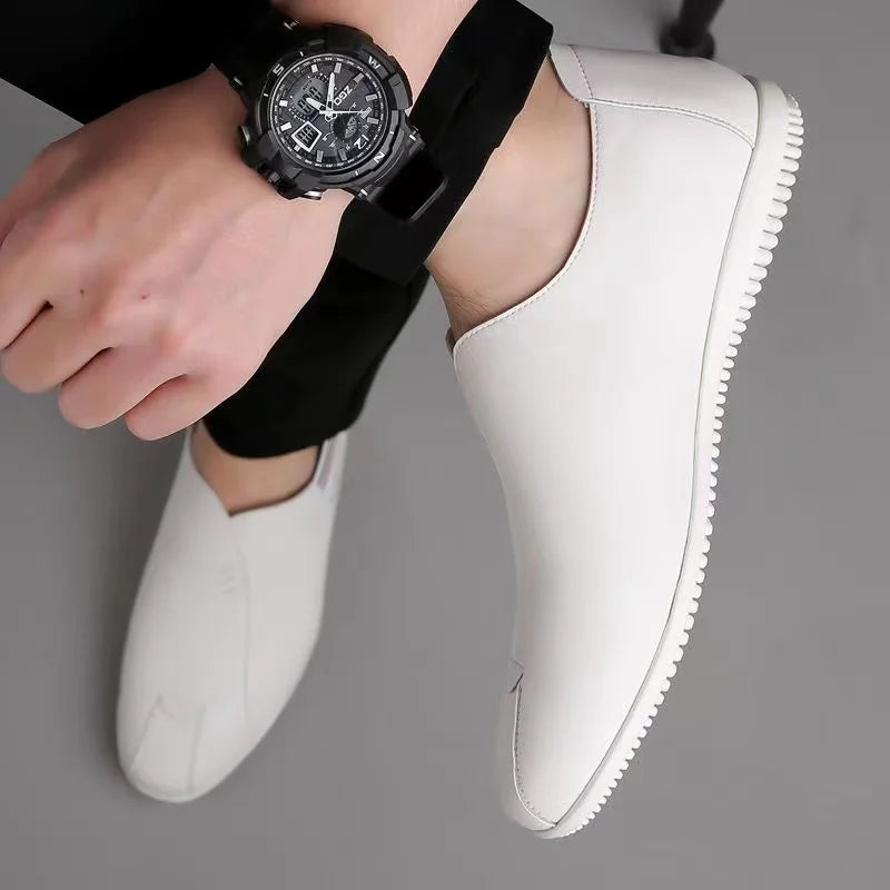 Mocassins Homme Cuir Blanc