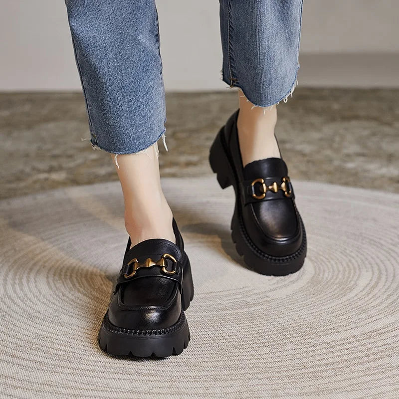 Mocassins Femme Cuir Talon Haut