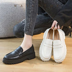 Mocassins Femme Semelle Épaisse Cuir Véritable
