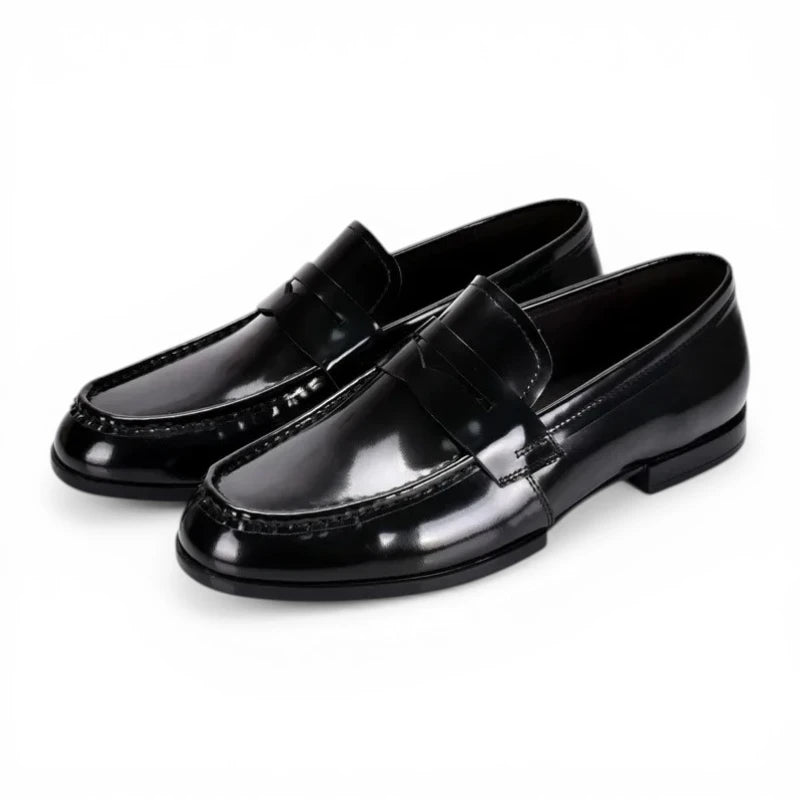 Mocassins Homme Cuir Verni Italien