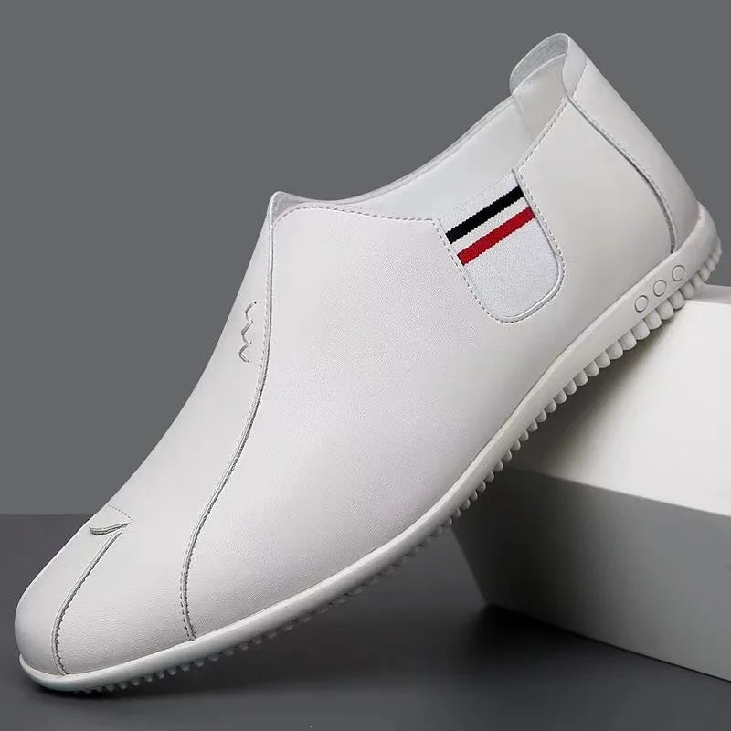 Mocassins Homme Cuir Blanc