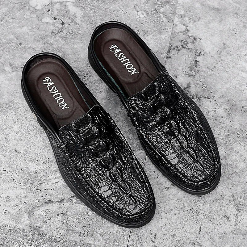 Mules Homme Cuir Croco Été