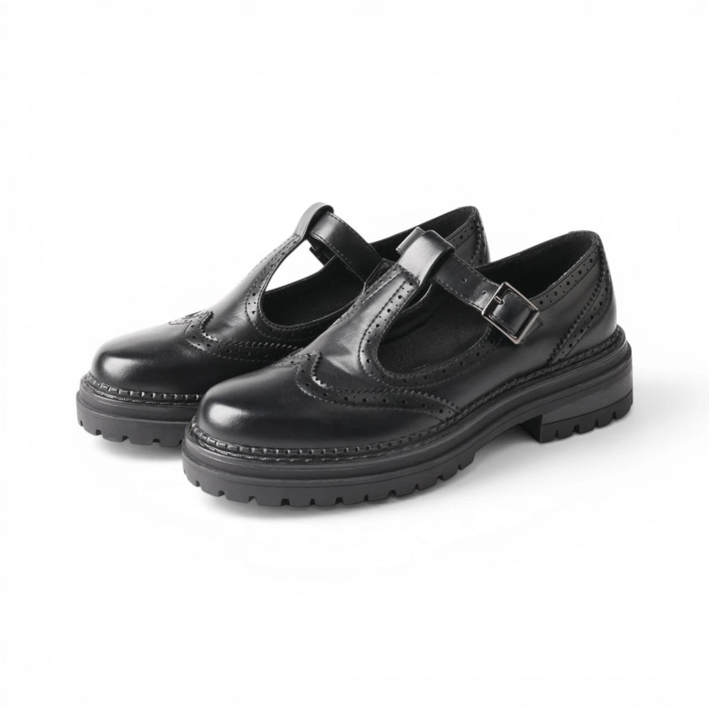Derbies Femme Cuir Brogue Rétro Confortable
