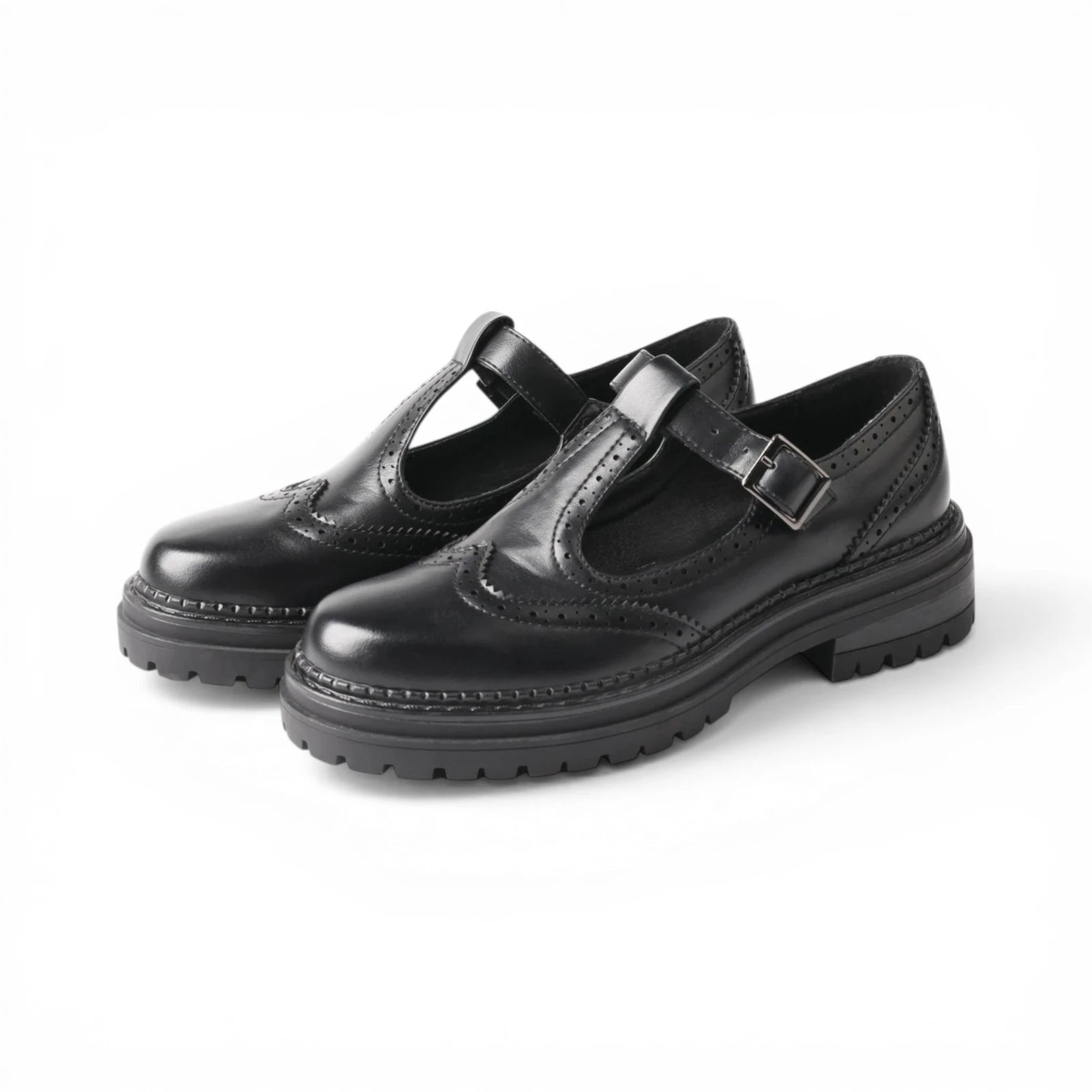 Derbies Femme Cuir Brogue Rétro Confortable