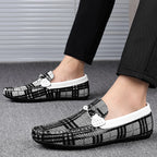 Mocassins Carreaux Cuir Respirant Été