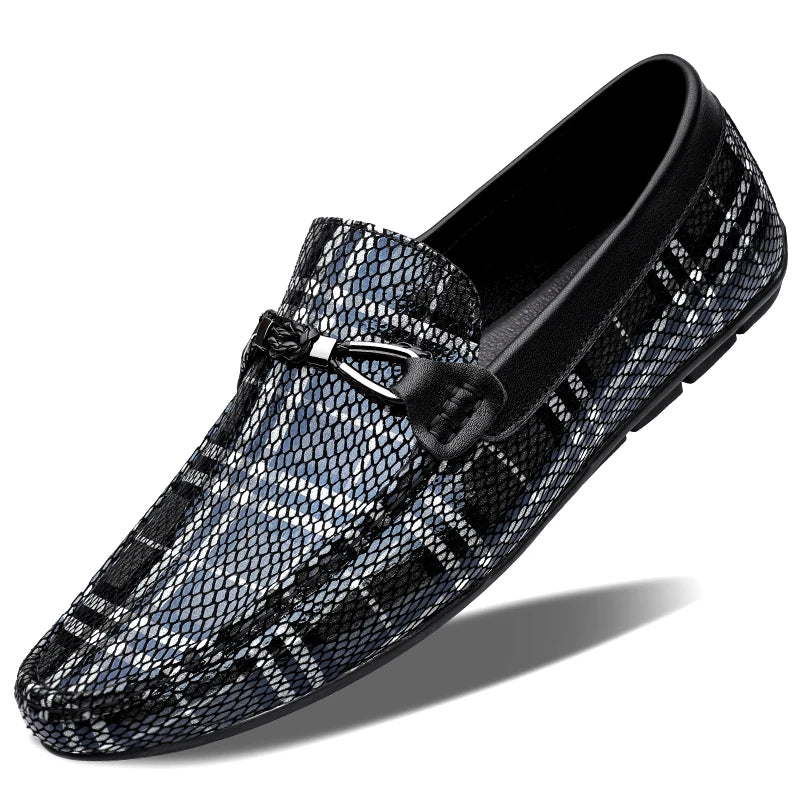 Mocassins Carreaux Cuir Respirant Été