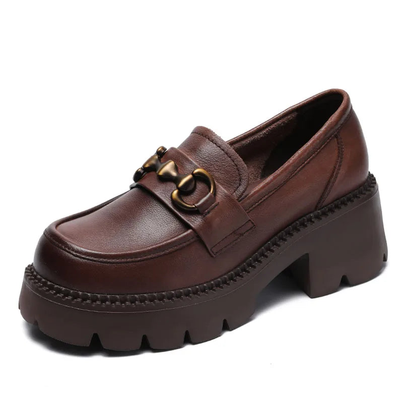 Mocassins Femme Cuir Talon Haut