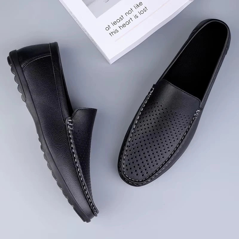 Mocassins Homme Cuir Aéré Été
