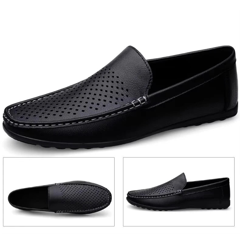 Mocassins Homme Cuir Aéré Été