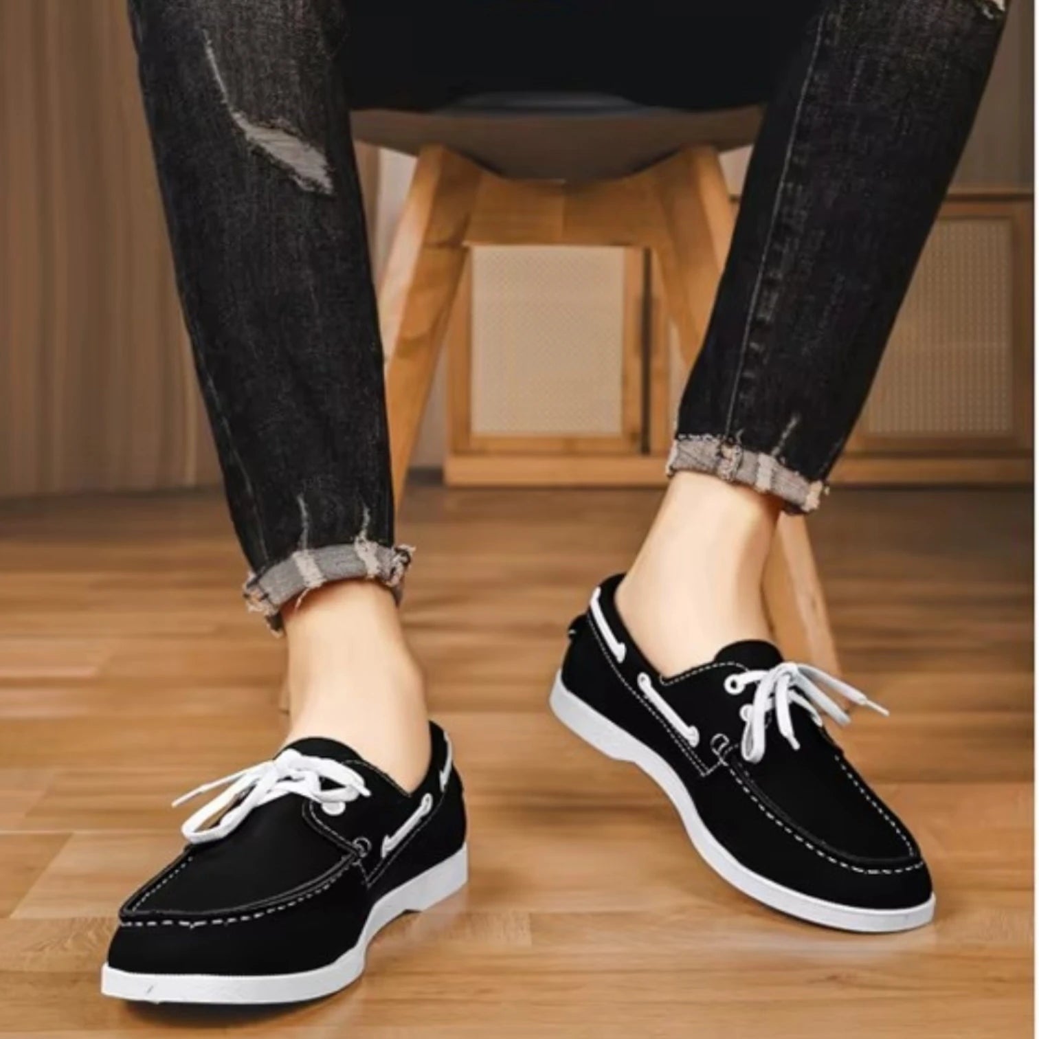 Mocassins Homme Bateau Cuir PU