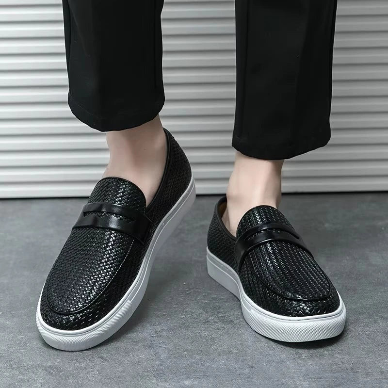 Mocassins Homme Cuir Tressé