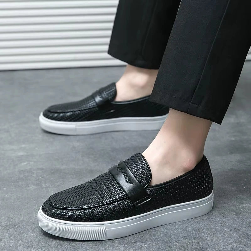 Mocassins Homme Cuir Tressé