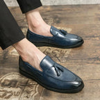 Mocassins Homme Bleu Style Américain