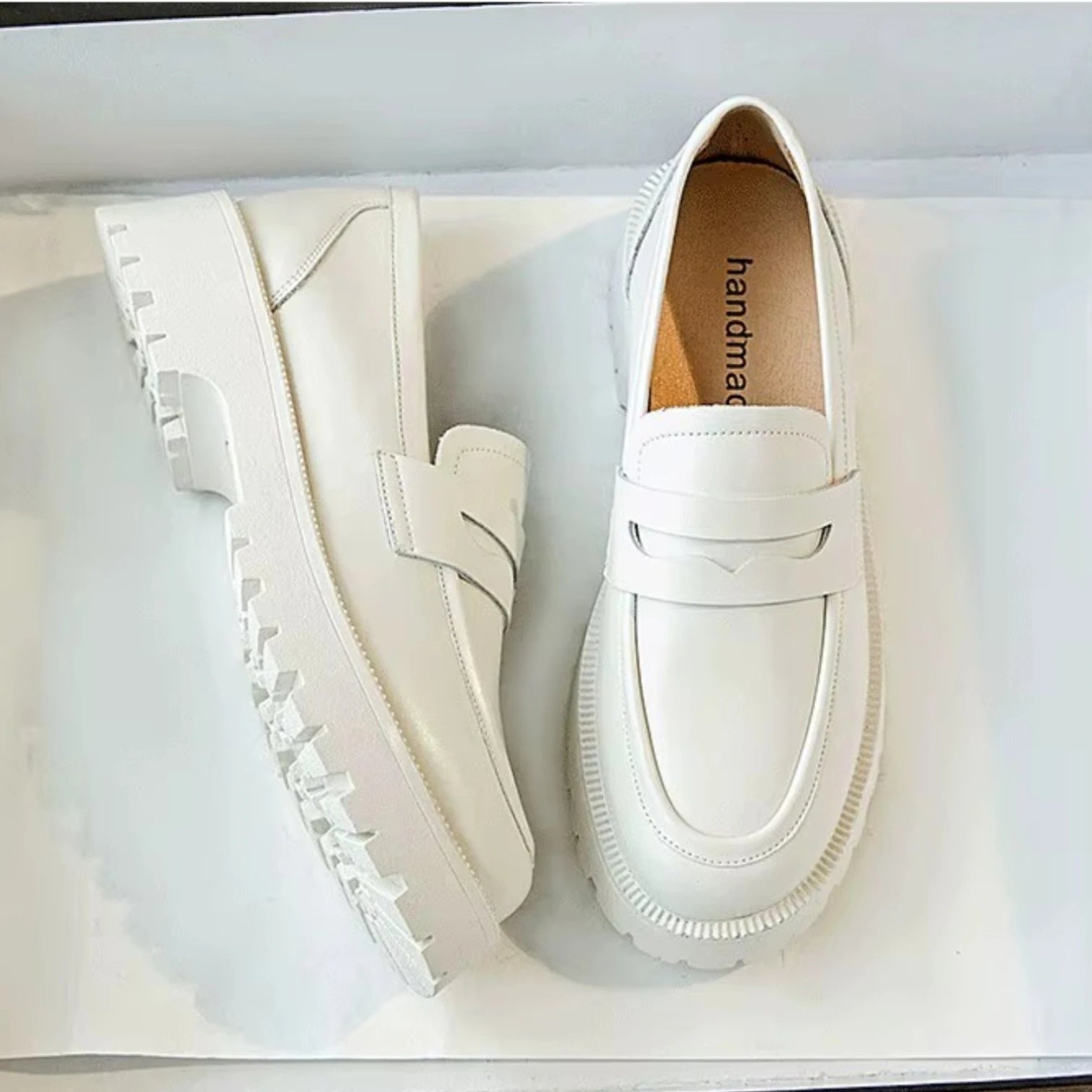 Mocassins Femme Semelle Épaisse Cuir Véritable