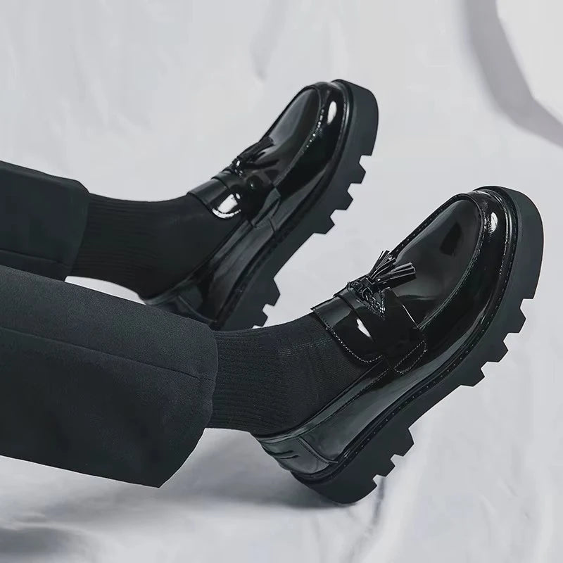 Mocassins Homme Cuir Verni Respirant