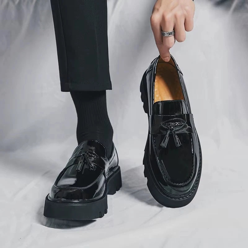 Mocassins Homme Cuir Verni Respirant