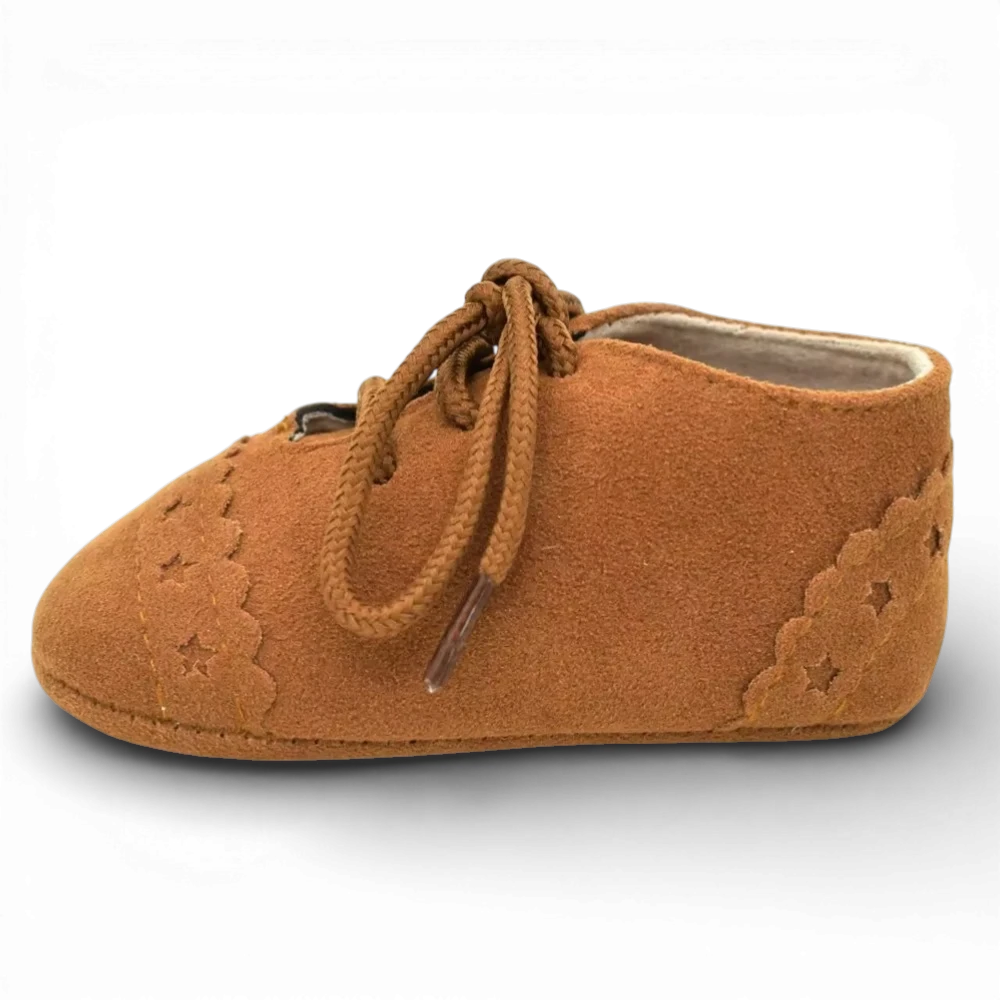 Mocassins Bébé Daim Lacets Franges