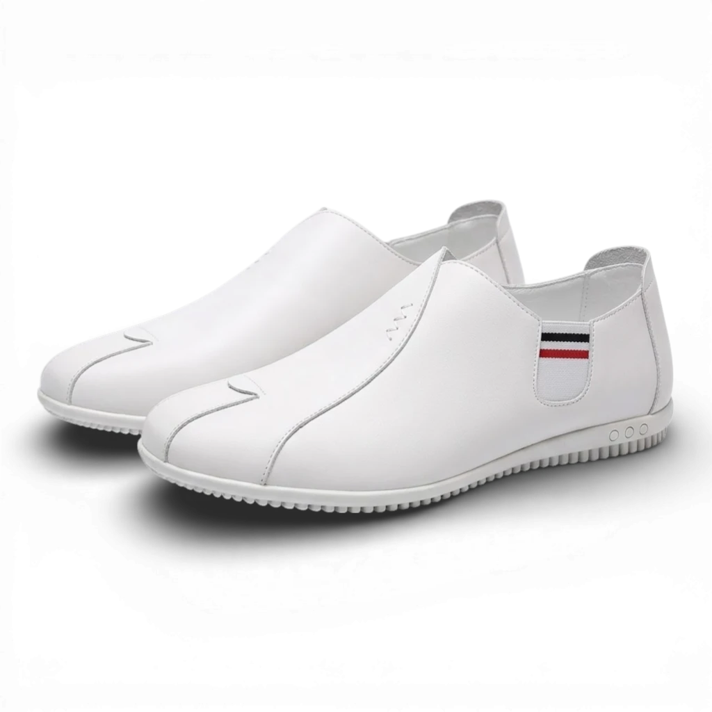 Mocassins Homme Cuir Blanc