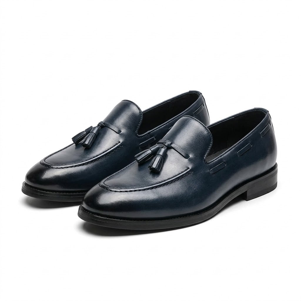 Mocassins Homme Bleu Style Américain