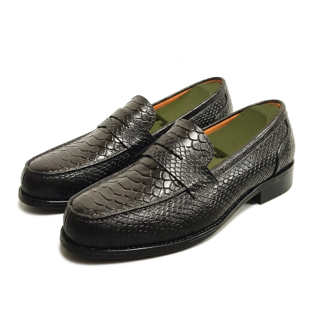 Mocassins Homme Cuir Serpent Luxe
